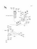 Front Suspension Diagram and Parts List for KAF950-B3 2005 Kawasaki 