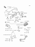 Labels Diagram and Parts List for KAF950-B7F 2007 Kawasaki 