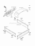 Decals Diagram and Parts List for KAF950-B3 2005 Kawasaki 