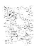 Radiator Diagram and Parts List for KAF950-B7F 2007 Kawasaki 