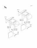 Rear Fenders Diagram and Parts List for KAF620-E4  Kawasaki 
