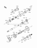 Transmission Diagram and Parts List for KAF950-B7F 2007 Kawasaki 