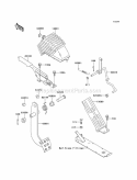 Brake Pedal/Throttle Lever Diagram and Parts List for KAF950-B7F 2007 Kawasaki 