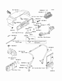 Labels Diagram and Parts List for KAF950-C7F 2007 Kawasaki 