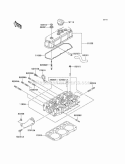 Cylinder Head Diagram and Parts List for KAF950-C7F 2007 Kawasaki 