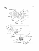 Engine Mount Diagram and Parts List for KAF950-C7F 2007 Kawasaki 