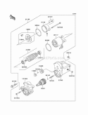 Starter Motor Diagram and Parts List for KAF950-C7F 2007 Kawasaki 