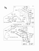 Front Fenders Diagram and Parts List for KAF950-B3 2005 Kawasaki 