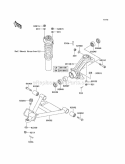 Front Suspension Diagram and Parts List for KAF950-C7F 2007 Kawasaki 