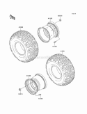 Wheels/Tires Diagram and Parts List for KAF620-J6F 2006 Kawasaki 