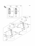 Shock Absorbers Diagram and Parts List for KAF950-B3 2005 Kawasaki 