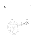 Steering Wheel Diagram and Parts List for KAF620-J6F 2006 Kawasaki 