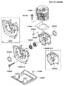 Part Location Diagram of 11005-2138 Kawasaki Cylinder-Engine