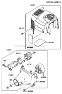 Page D Diagram and Parts List for KCS600A-AS00  Kawasaki Hedge Trimmer