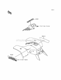 Decals, Red Diagram and Parts List for KEF300-A2 1996 Kawasaki 