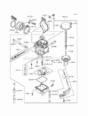 Carburetor Diagram and Parts List for KEF300-A5 1999 Kawasaki 