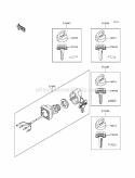 Ignition Switch Diagram and Parts List for KEF300-A4 1998 Kawasaki 