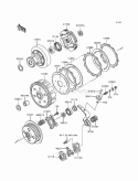 Clutch Diagram and Parts List for KEF300-A4 1998 Kawasaki 