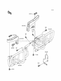 Footrests Diagram and Parts List for KEF300-A5 1999 Kawasaki 