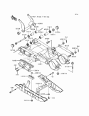 Swingarm Diagram and Parts List for KEF300-A4 1998 Kawasaki 