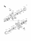 Front Hub Diagram and Parts List for KEF300-A4 1998 Kawasaki 
