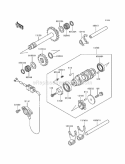 Gear Change Drum/Shift Fork, S Diagram and Parts List for KEF300-A5 1999 Kawasaki 