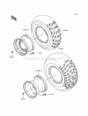 Wheels/Tires Diagram and Parts List for KEF300-A4 1998 Kawasaki 