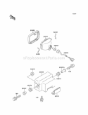 Headlight, S Diagram and Parts List for KEF300-A4 1998 Kawasaki 