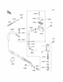 Rear Master Cylinder Diagram and Parts List for KEF300-A6 2000 Kawasaki 