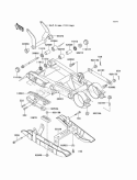 Swingarm Diagram and Parts List for KEF300-A6 2000 Kawasaki 