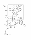 Front Master Cylinder Diagram and Parts List for KEF300-A6 2000 Kawasaki 