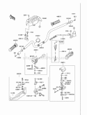 Handlebar Diagram and Parts List for KEF300-A6 2000 Kawasaki 