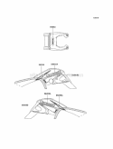 Decals Diagram and Parts List for KEF300-B3 2003 Kawasaki 