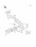 Brake Pedal Diagram and Parts List for KEF300-B2 2002 Kawasaki 
