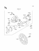 Front Brake Diagram and Parts List for KEF300-B3 2003 Kawasaki 