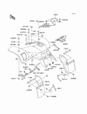 Front Fender, S Diagram and Parts List for KEF300-B2 2002 Kawasaki 