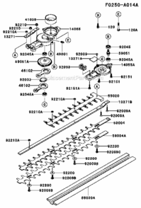 CaseCutter Diagram and Parts List for KHD600A  Kawasaki Hedge Trimmer