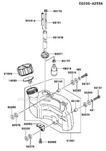 Fuel-TankFuel-Valve Diagram and Parts List for KHD600A  Kawasaki Hedge Trimmer