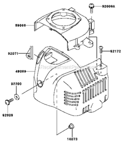 Part Location Diagram of 49089-2586-XS Kawasaki SHROUD-ENGINE
