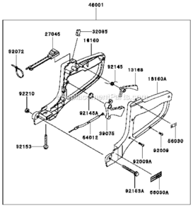 Part Location Diagram of 54012-V001 Kawasaki CABLE-THROTTLE