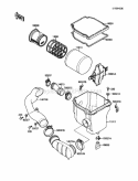 Air Cleaner Diagram and Parts List for KLF110-A2 1988 Kawasaki 