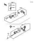 Ignition Switch Diagram and Parts List for KLF110-A2 1988 Kawasaki 