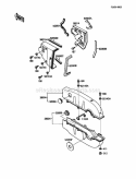 Chain Cover Diagram and Parts List for KLF110-A2 1988 Kawasaki 