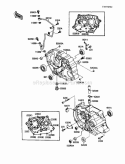 Crankcase Diagram and Parts List for KLF110-A2 1988 Kawasaki 