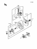 Crankshaft Diagram and Parts List for KLF110-A2 1988 Kawasaki 