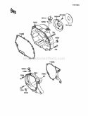 Engine Cover, S Diagram and Parts List for KLF110-A2 1988 Kawasaki 