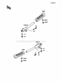 Footrests Diagram and Parts List for KLF110-A2 1988 Kawasaki 