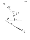 Brake Pedal Diagram and Parts List for KLF110-A2 1988 Kawasaki 