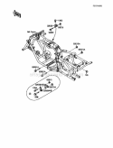 Frame Fitting Diagram and Parts List for KLF110-A2 1988 Kawasaki 