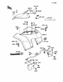 Front Fender, S Diagram and Parts List for KLF110-A2 1988 Kawasaki 
